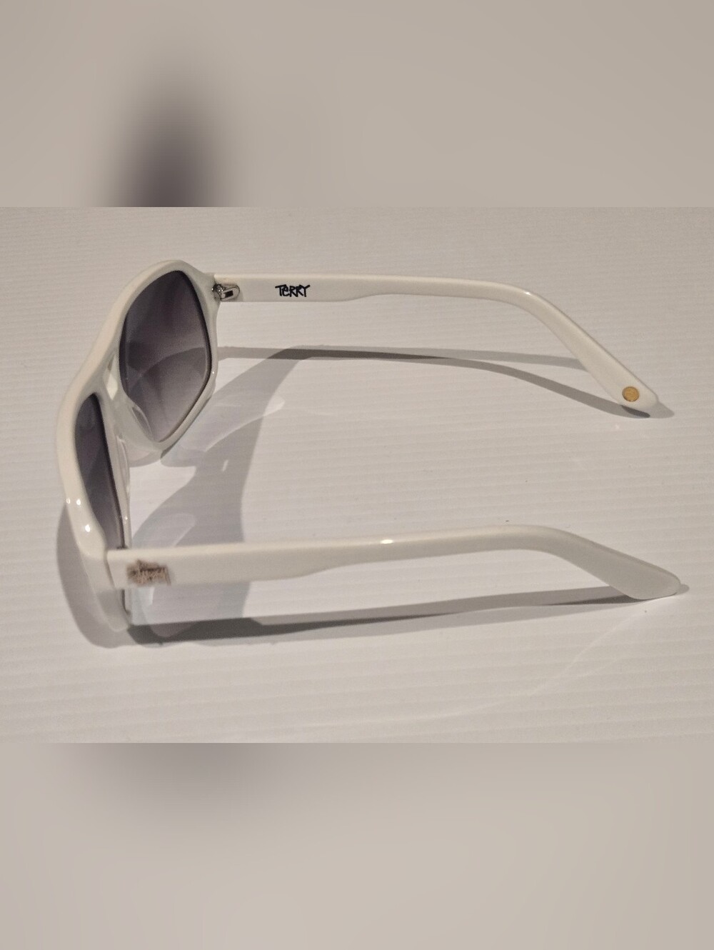 White Terry Glasses With Case- Stussy